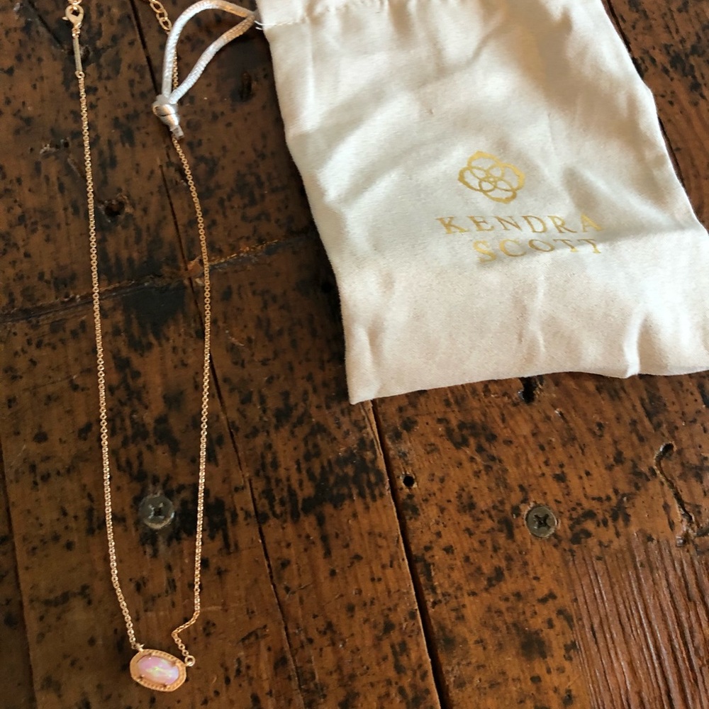 Kendra Scott Ember Necklace - Light Pink Opal and Rose Gold